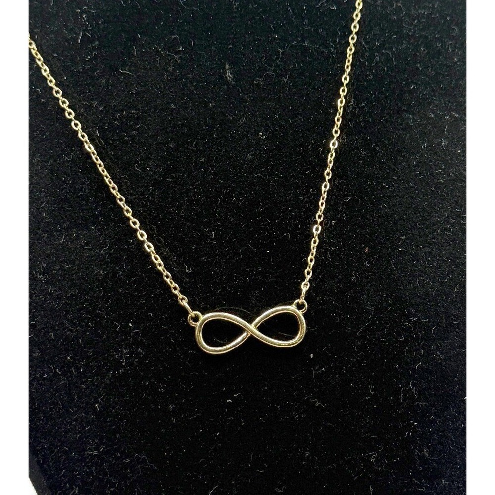 Gold Tone‎ Infinity Necklace Minimalist Symbol 18" Chain